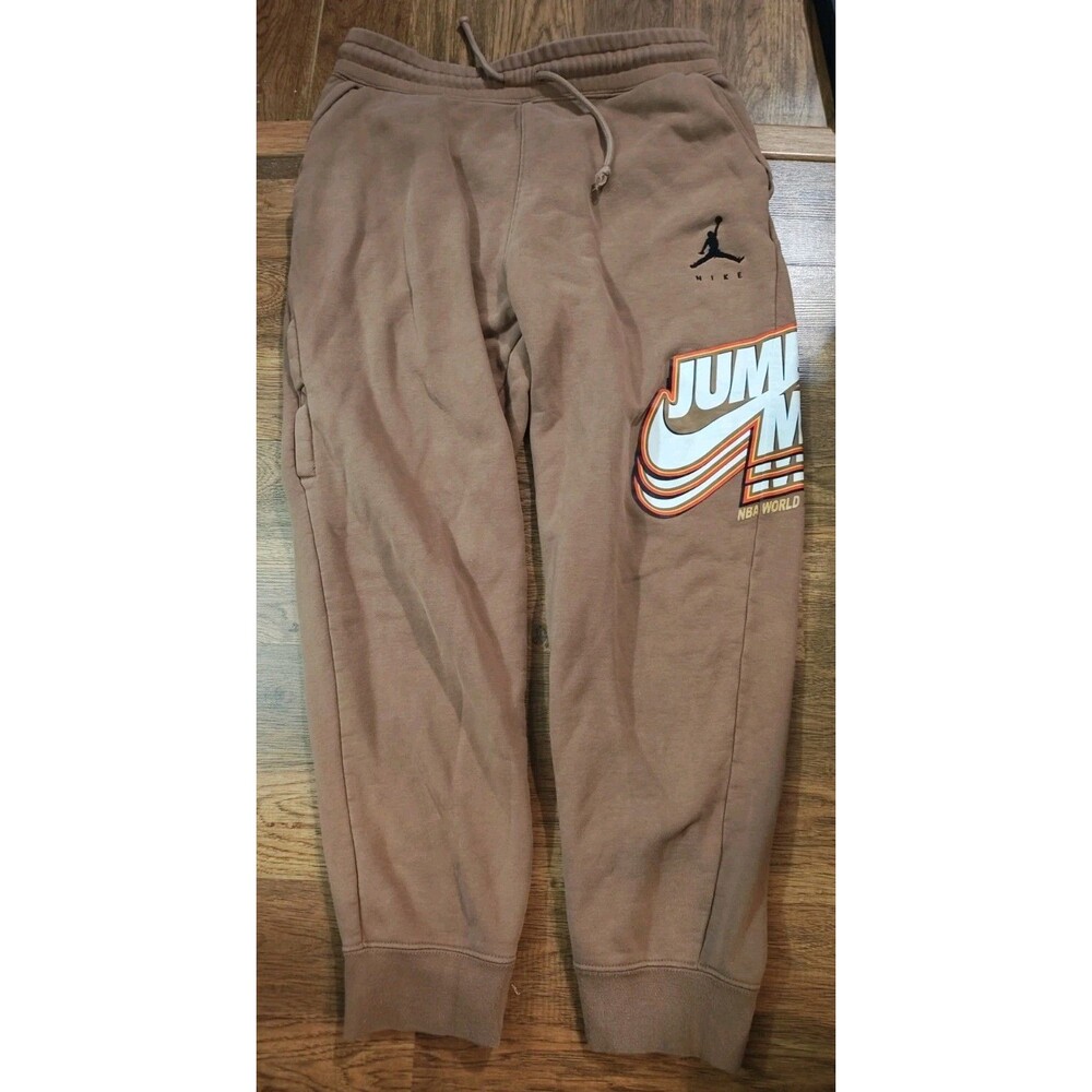 Nike Air Jordan Jumpman Fleece Pants Archaeo Brown Tan Mens Medium DC9608-256